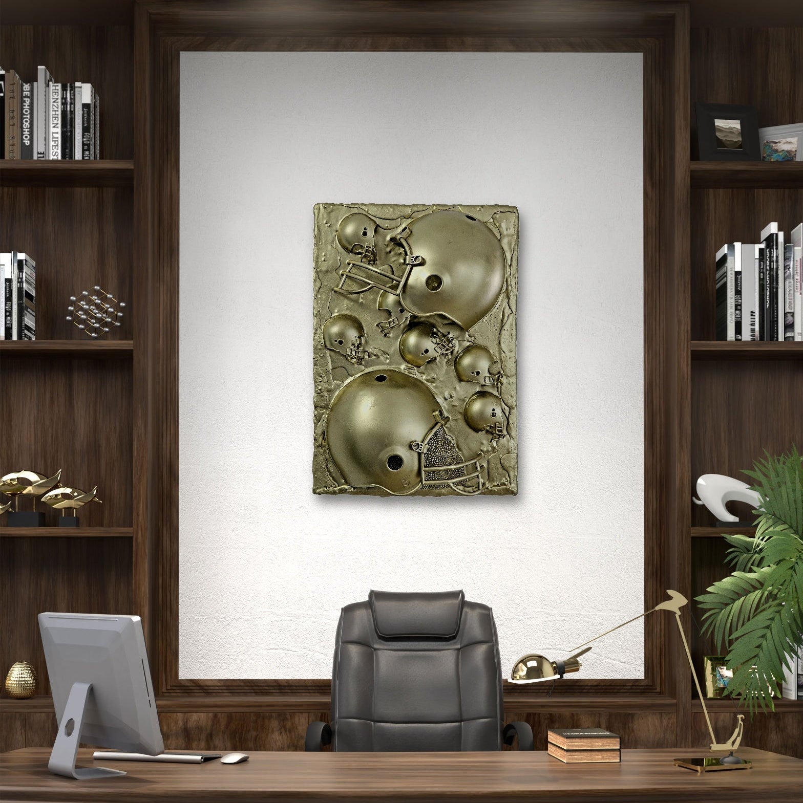 Cuadro Helmets Relief - Arte Deportivo 3D